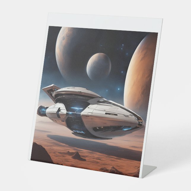 Signe De Table Spacecraft futuriste — Sci-Fi Galaxy Adventure! (Recto)