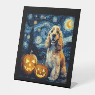 Signe De Table Spaniel Cocker Américain Chien Mignon Halloween Ja