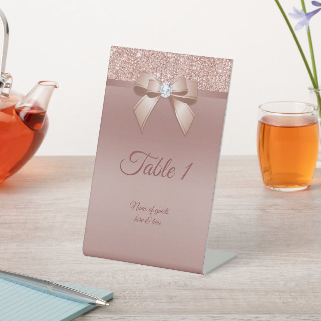 Signe De Table Sparkles & Glamor, Rose d'anniversaire Gold (In SItu)