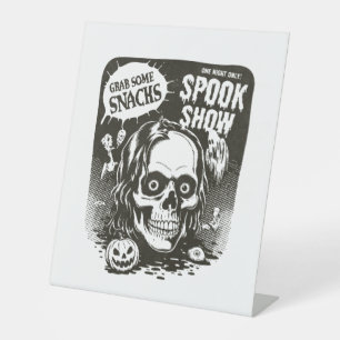 Signe De Table Spectacle effrayant d'Halloween vintage