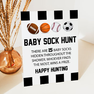 Signe De Table Sports Baby Chasse Baby shower Sock Chasse Jeu