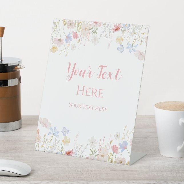 Signe De Table Spring Floral Wildflowers Party Sign (In SItu)