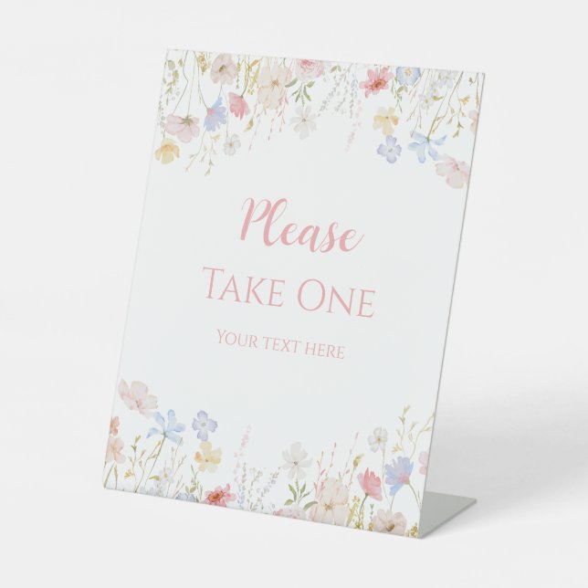 Signe De Table Spring Floral Wildflowers Please take one (Recto)