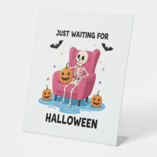 Signe De Table Squelette attendant juste Halloween