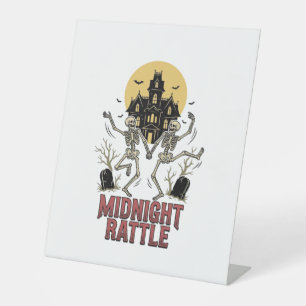 Signe De Table Squelette dansant Halloween Manoir hanté Vintage G