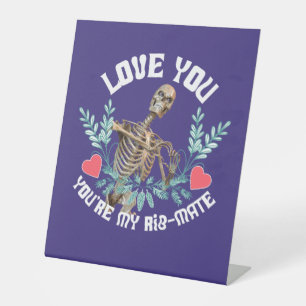 Signe De Table Squelette Drôle Saint Valentin Côtes Mate Humour G
