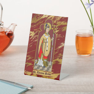 Signe De Table St. Thomas Becket avec épée (M 033; Colorisé)