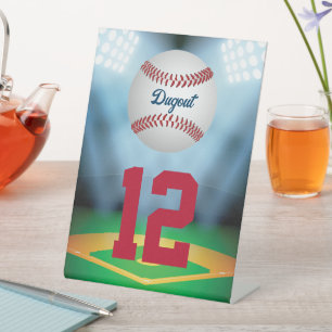 Signe De Table Stade de Baseball Bar Mitzvah Numéro de table