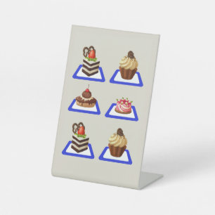 Signe De Table Stand de gâteau délicieux