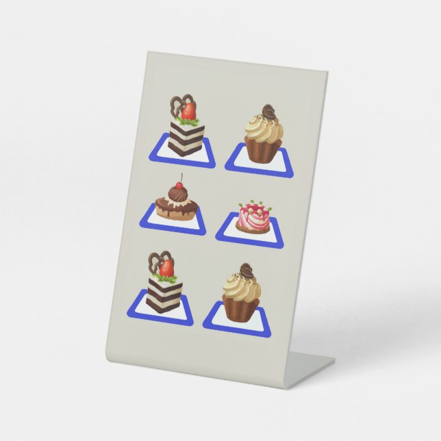 Signe De Table Stand de gâteau délicieux (Recto)