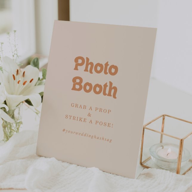 Signe De Table Stand de Photomaton Mariage Formel Simple Terracot (Créateur téléchargé)