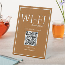 Signe de table standard simple Sienna Wi-Fi QR Cod