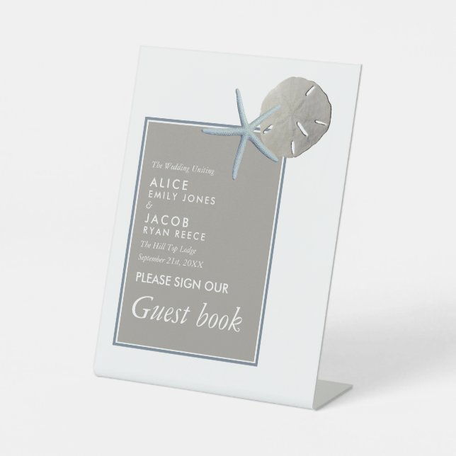 Signe De Table Starfish and Sand Dollar - Mariage plage (Recto)