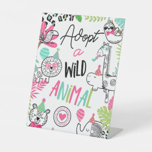 Signe De Table Station d'adoption d'animaux sauvages
