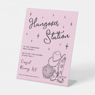 Signe De Table Station de gueule de bois Pink Disco Cowgirl Enter