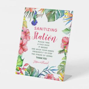 Signe De Table Station de Masque Visage Mariage Hawaiien Tropical