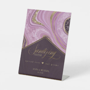 Signe De Table Station de nettoyage d'Agate Abstraite Mauve ID827