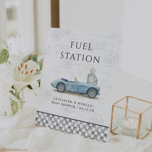 Signe De Table Station-service pour voiture ancienne Baby Shower