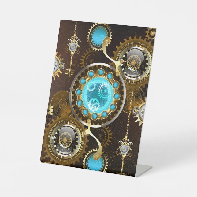 Signe De Table Steampunk Rusty Background (Recto)