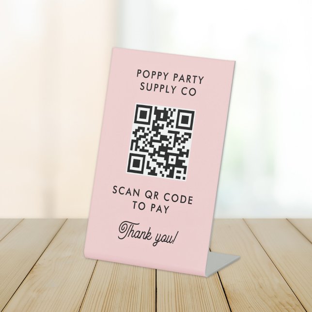 Signe De Table Sticker de magasin de code QR personnalisé (Créateur téléchargé)