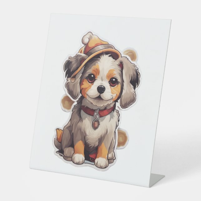 Signe De Table Stickers pour chien unique mignons (Recto)