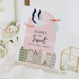 Signe De Table Stork Boho Baby shower Les bébés sont des faveurs