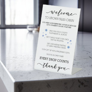 Signe De Table STR Conservation de l'eau Location de courte durée