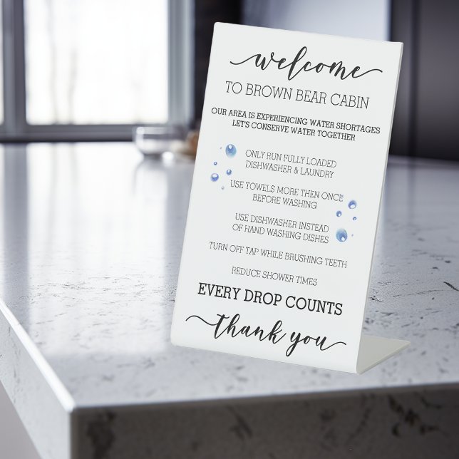 Signe De Table STR Conservation de l'eau Location de courte durée (Créateur téléchargé)