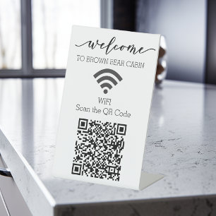 Signe De Table STR WIFI scan QR Code Location de courte durée