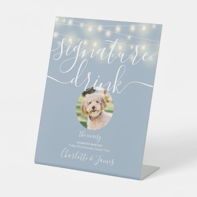 Signe De Table String Lights Dusty Blue Pet Signature Boisson (Recto)