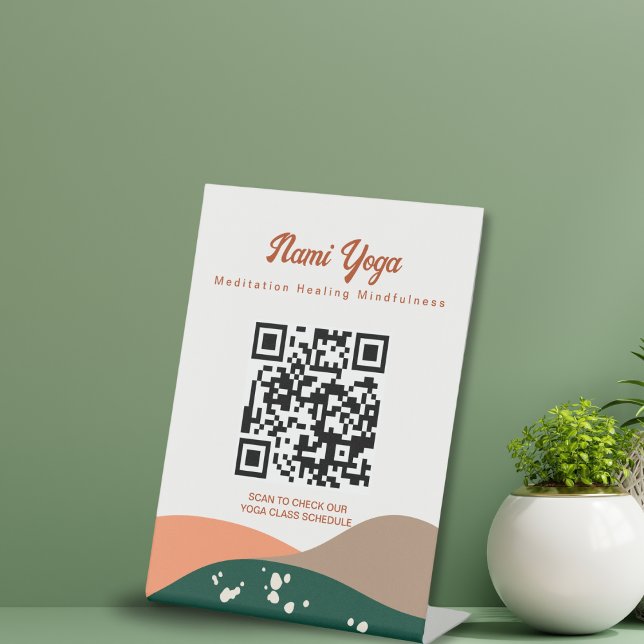 Signe De Table Studio Abstrait moderne Terra Cotta Yoga (Créateur téléchargé)