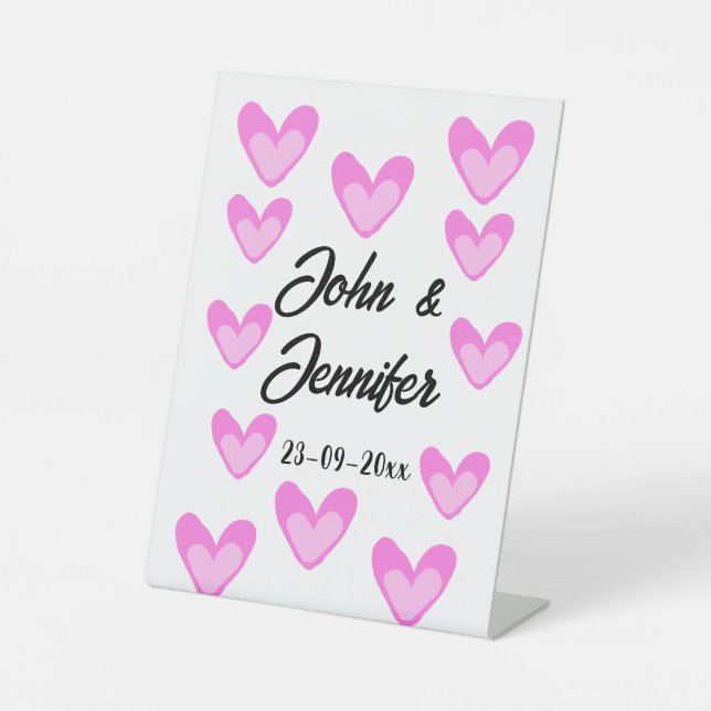 Signe De Table style de texte simple et blanc mariage (Recto)