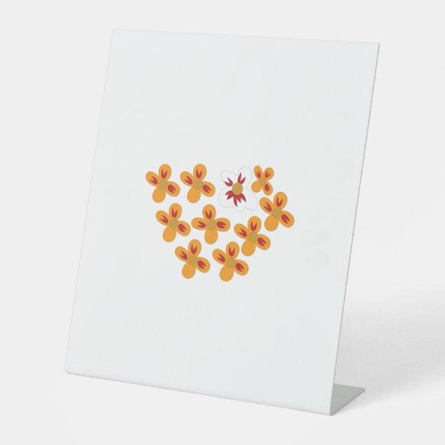 Signe De Table Style Décoratif, Orange Mouillé, Rouge Cornell (Recto)