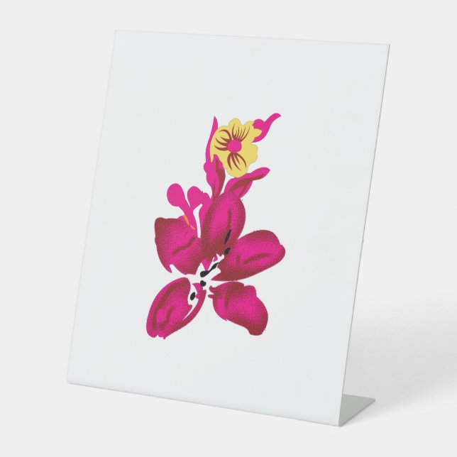 Signe De Table Style floral, ArtyClick Crimson, Or léger (Recto)