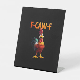 Signe De Table Style gothique vintage de poulet drôle F Caw F