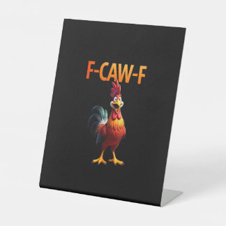 Signe De Table Style gothique vintage de poulet drôle F Caw F