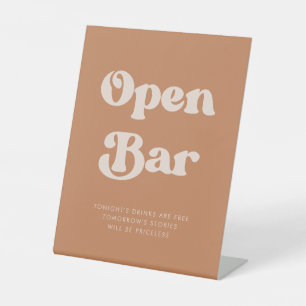 Signe De Table Style rétro Brown sucre Mariage Open Bar