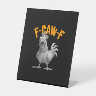 Signe De Table Style Rétro Classique Poulet Drôle F Caw F