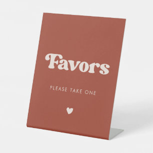 Signe De Table Style rétro Terracotta mariage Faveurs