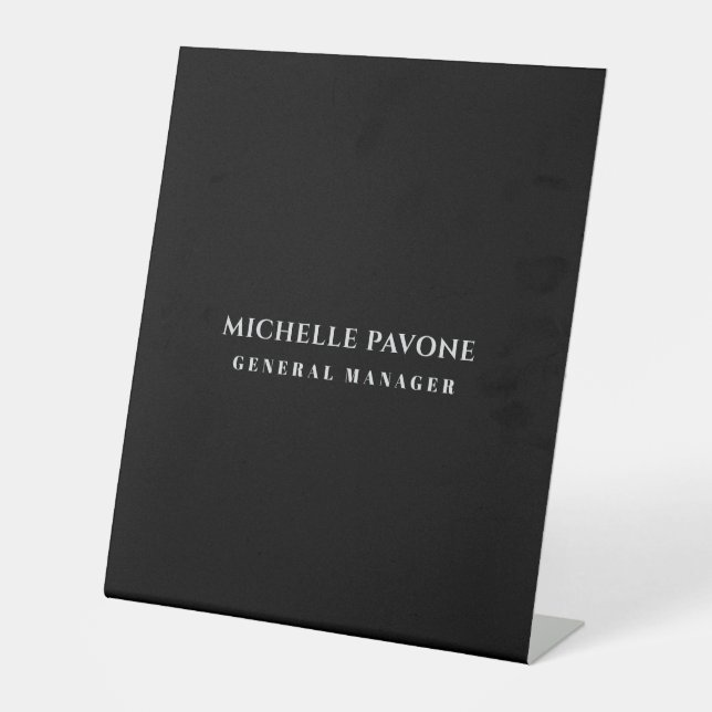 Signe De Table Stylish Black & Grey Simple Plain Professional (Recto)