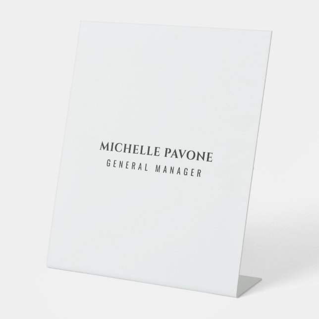 Signe De Table Stylish Black & White Simple Plain Professional (Recto)
