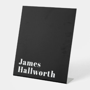 Signe De Table Stylish Editable Retro Modern Name (ou autre texte