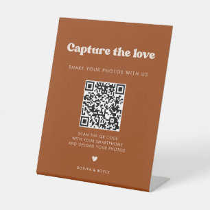 Signe De Table Stylish retro Burnt Orange Capturez l'amour