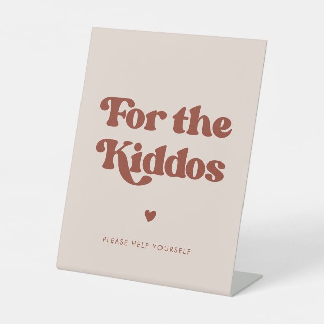 Signe De Table Stylish rétro Peach Pink Pour les Kiddos (Recto)