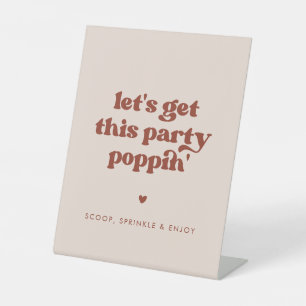 Signe De Table Stylish retro rose Faisons éclater cette fête"