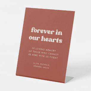 Signe De Table Stylish rétro Terracotta Forever dans nos coeurs