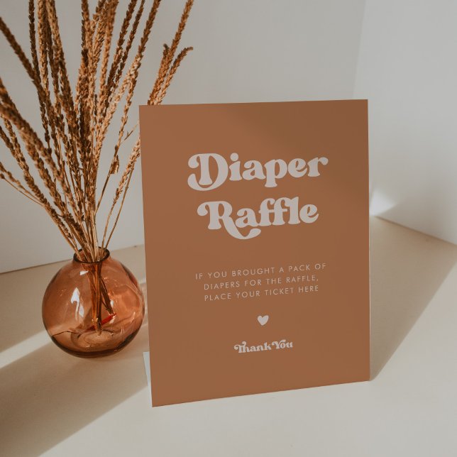 Signe De Table Sucre Brown rétro élégant Fromage Raffle (Créateur téléchargé)