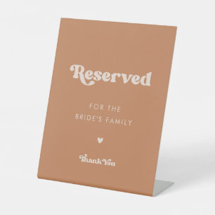 Signe De Table Sucre Brown rétro élégant Réservé à la famille