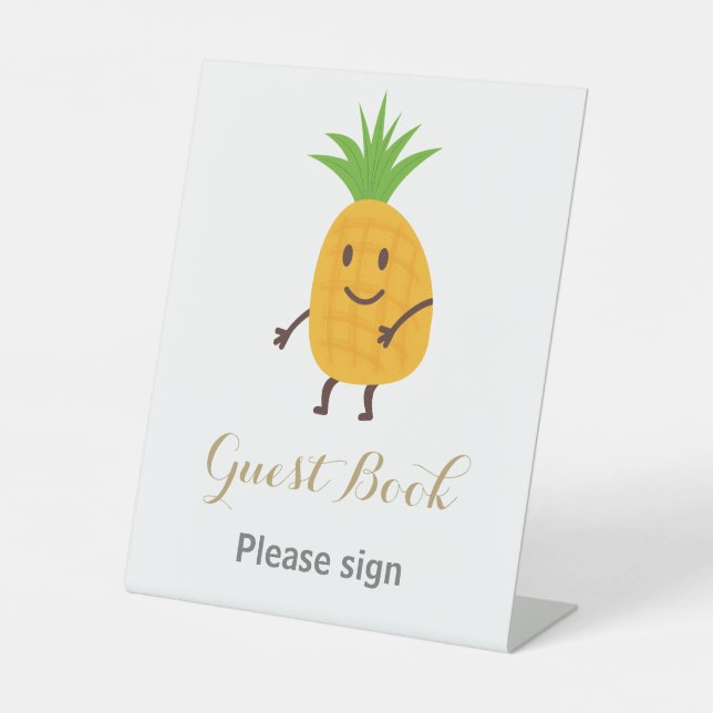 Signe De Table Summer Pineappy Tropical Guest Book Anniversaire (Recto)