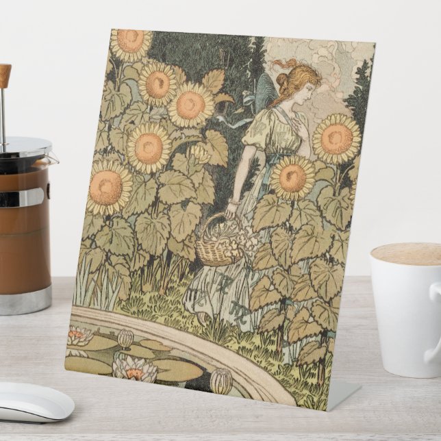 Signe De Table Sunflower Art Nouveau Jardin Grasset Femme (In SItu)